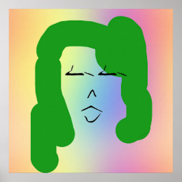 Frau mit grünem Haarbüster Poster