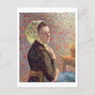 Frau mit grünem Kopftuch, 1893 Postkarte