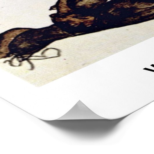 Frau mit grünen Strümpfen von Egon Schiele Poster (Ecke)