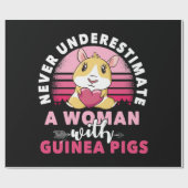 Frau mit Guinea Pig Cavy Roddent Geschenkpapier (Flach)
