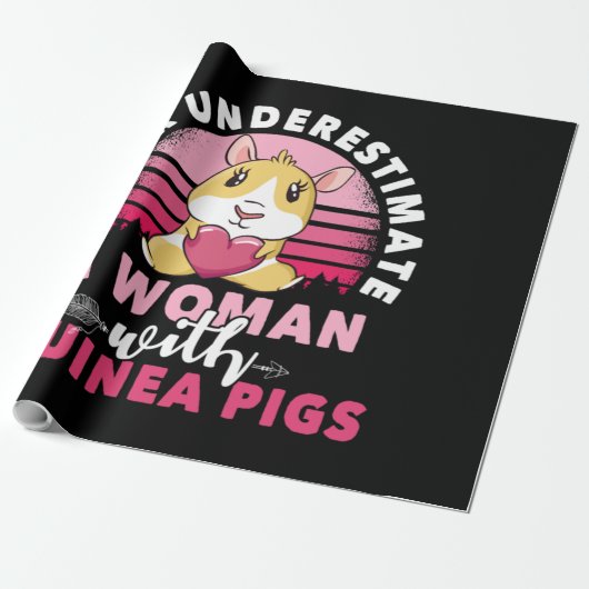 Frau mit Guinea Pig Cavy Roddent Geschenkpapier (Ungerollt)