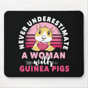 Frau mit Guinea Pig Cavy Roddent Mousepad