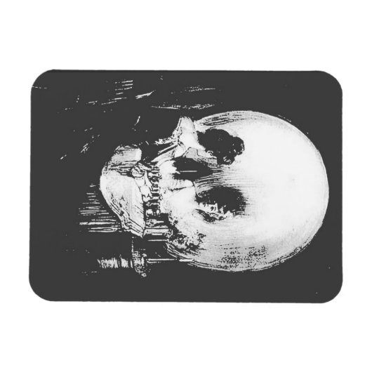 Frau mit Halloween-Reflektion im Spiegel Magnet (Horizontal)