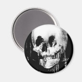Frau mit Halloween-Reflektion im Spiegel Magnet (Vorderseite/Rückseite)