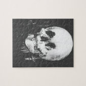 Frau mit Halloween-Reflektion im Spiegel Puzzle (Horizontal)