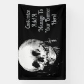 Frau mit Halloween-Schädelspiegelung im Spiegel Banner (Vertikal)