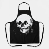 Frau mit Halloween-Totenkopfspiegelung im Spiegel Schürze (Vorderseite)