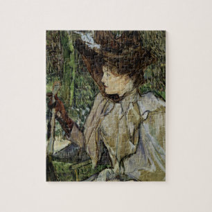 Frau mit Handschuhen von Toulouse-Lautrec Puzzle
