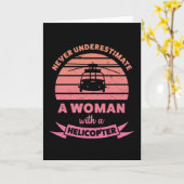 Frau mit Helikopter Funny Gifts Mama Karte (Gelbe Blume)