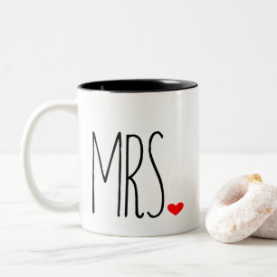 Frau mit Herz Zweifarbige Tasse