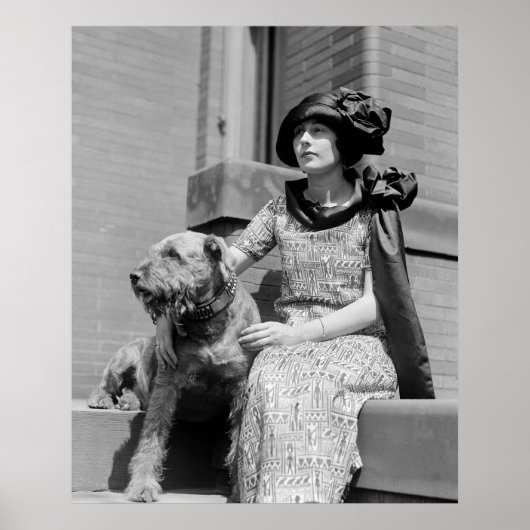 Frau mit Hund, 1920er Poster (Vorne)
