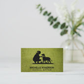 Frau mit Hund | Tierdienste Visitenkarte (Stehend Vorderseite)