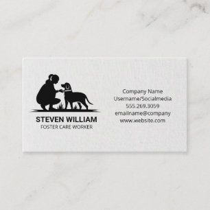Frau mit Hunde-Logo Visitenkarte