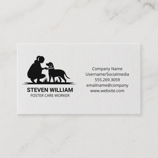 Frau mit Hunde-Logo Visitenkarte (Vorderseite)