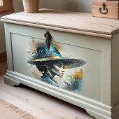 Frau mit Hut - Entcoupage - Seidenpapier