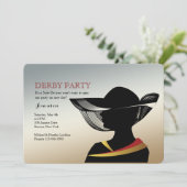Frau mit Hut-Pferderennen-Einladung Einladung (Stehend Vorderseite)