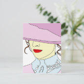 Frau mit Hut Postkarte (Stehend Vorderseite)