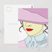Frau mit Hut Postkarte (Vorne/Hinten)