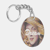 Frau mit Hut Schlüsselanhänger (Vorderseite links)