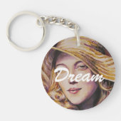 Frau mit Hut Schlüsselanhänger (Vorderseite)