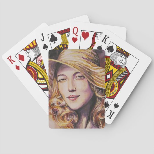 Frau mit Hut Spielkarten (Rückseite)