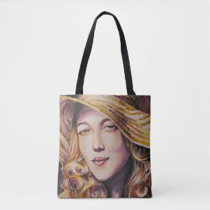 Frau mit Hut Tasche