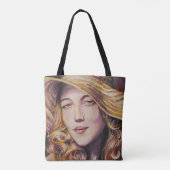 Frau mit Hut Tasche (Rückseite)