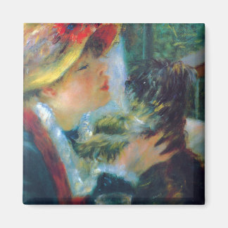 Frau mit ihrem Hund Renoir Kunst Magnet