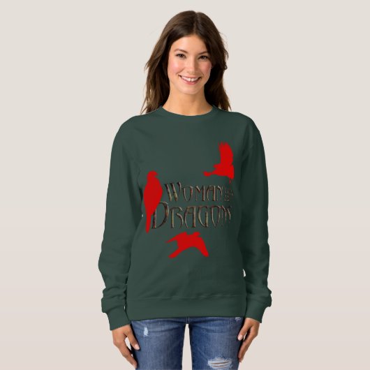 Frau mit ihren Drachen Sweatshirt (Vorne ganz)