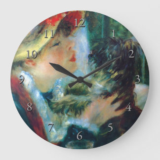 Frau mit ihrer HundRenoir schönen Kunst Große Wanduhr