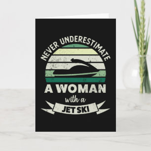 Frau mit Jet Ski Funny Boating Geschenke Mama Karte