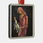 Frau mit Kaninchen Ornament Aus Metall (Rechts)