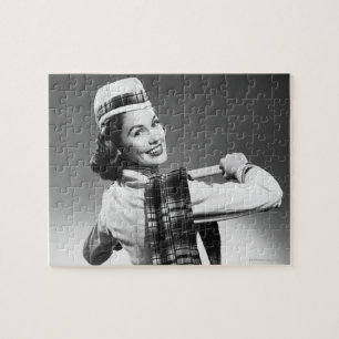 Frau mit Kappe Puzzle