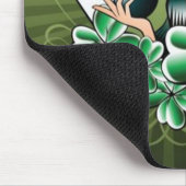 Frau mit Karten und Kleeblatt - Mousepad (Ecke)