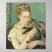 Frau mit Katze - Auguste Renoir Kunstgedicht Poster (Vorne)