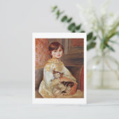 Frau mit Katze, Auguste Renoir Postkarte (Stehend Vorderseite)
