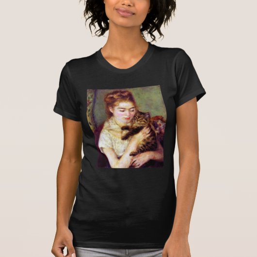Frau mit Katze, Auguste Renoir T-Shirt (Vorderseite)