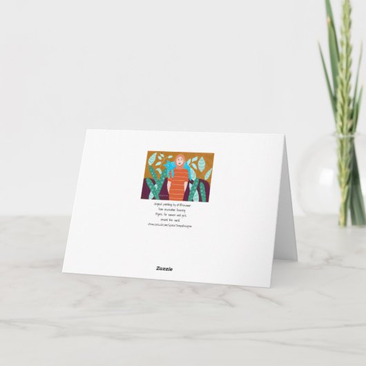 Frau mit Katze in garden.2 Karte (Rückseite)