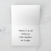 Frau mit Katze in garden.2 Karte (Innenseite)