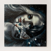Frau mit Katze Puzzle (Horizontal)