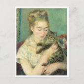 Frau mit Katze von Auguste Renoir Postkarte (Vorderseite)