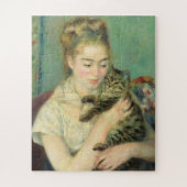 Frau mit Katze von Auguste Renoir Puzzle (Vertikal)