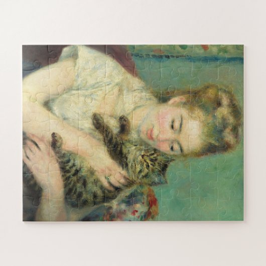 Frau mit Katze von Auguste Renoir Puzzle (Horizontal)