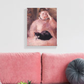 Frau mit Katze (von Edouard Manet) Leinwanddruck (Insitu (Wohnzimmer))