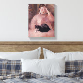 Frau mit Katze (von Edouard Manet) Leinwanddruck (Insitu (Schlafzimmer))