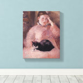 Frau mit Katze (von Edouard Manet) Leinwanddruck (Insitu (Holzboden))