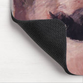 Frau mit Katze (von Edouard Manet) Mousepad (Ecke)