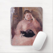 Frau mit Katze (von Edouard Manet) Mousepad (Mit Mouse)