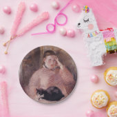 Frau mit Katze (von Edouard Manet) Pappteller (Party)