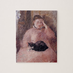 Frau mit Katze (von Edouard Manet) Puzzle